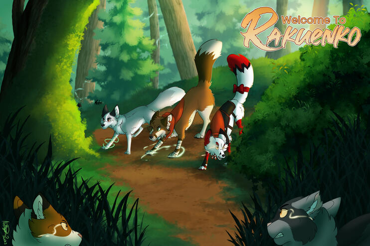 Welcome to Rakuenko Key Art